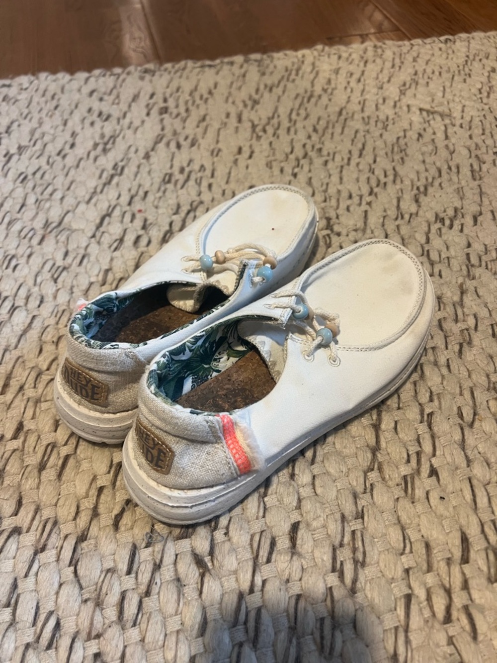 Hey Dude Women’s White Canvas slip-ons